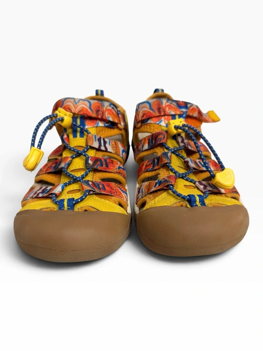 KEEN Newport H2 Orange Peel Yellow Multicolor Sport Sandals Kids Youth Size US 3